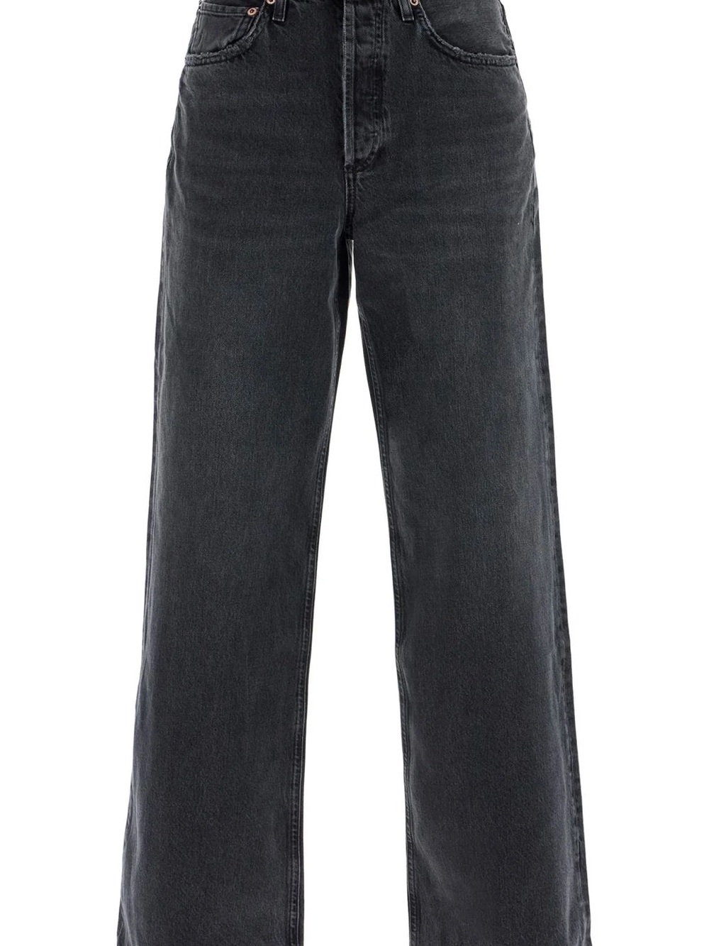 NWT Agolde High Rise Wide Leg Jeans in Washed Black